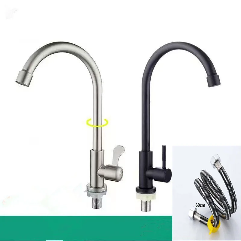 

Kitchen faucet, stainless steel single cooling rotating laundry sink, vegetable basin sink, household use