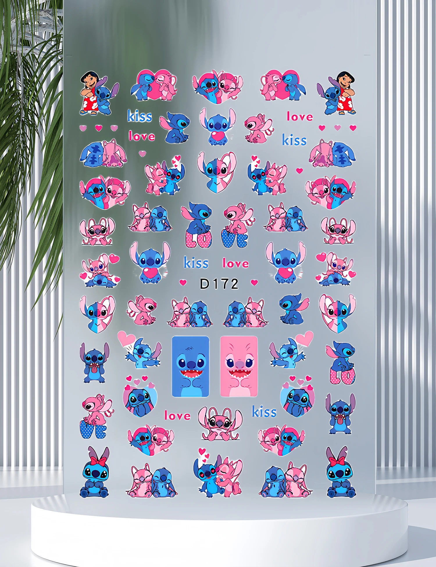 Collection Cartoon Anime Stickers Disney Stitch Nail Stickers Nail Art Decoration Party Toys Stickers Star Cards