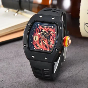 New devil eye IP cable, real, needle, super luminous men&#x27;s quartz watch entertainment all simple high-end trend watch