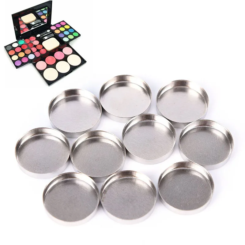 10 Empty Round 20mm Round Tin Pans, Lipstick Pans Dispensing Aluminum Pans