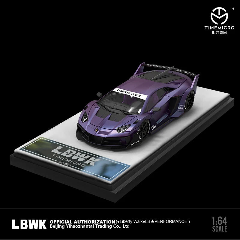 TimeMicro 1:64 LP700 GTEVO LBWK Violet alloy car model