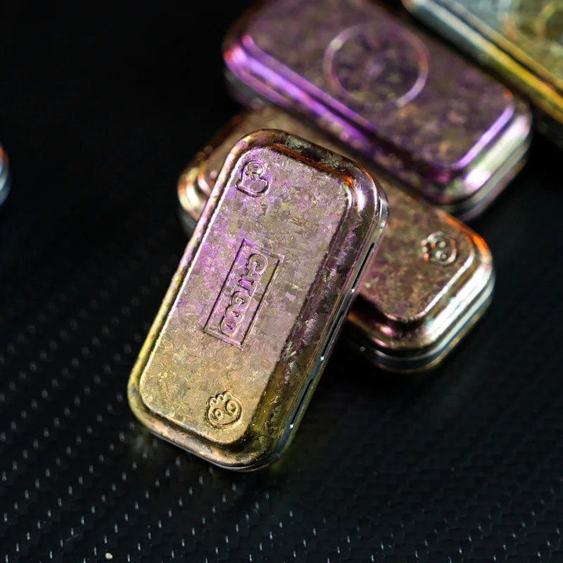EDC Titanium Alloy EDC Three-layer Tuning Fork Magnetic Paragraph Push Card Decompression Desktop Toy Metal Pop Coin