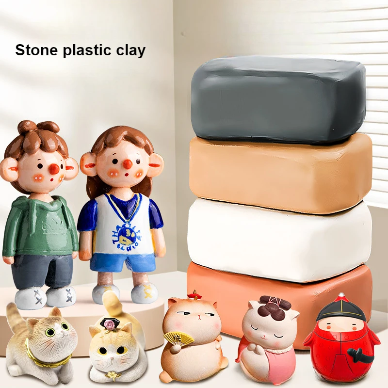 Stone Air-Dry Clay Modelling Premium White All Natural Modeling Clay Ideal Kit for Beginners and Advanced Sculptors (White)