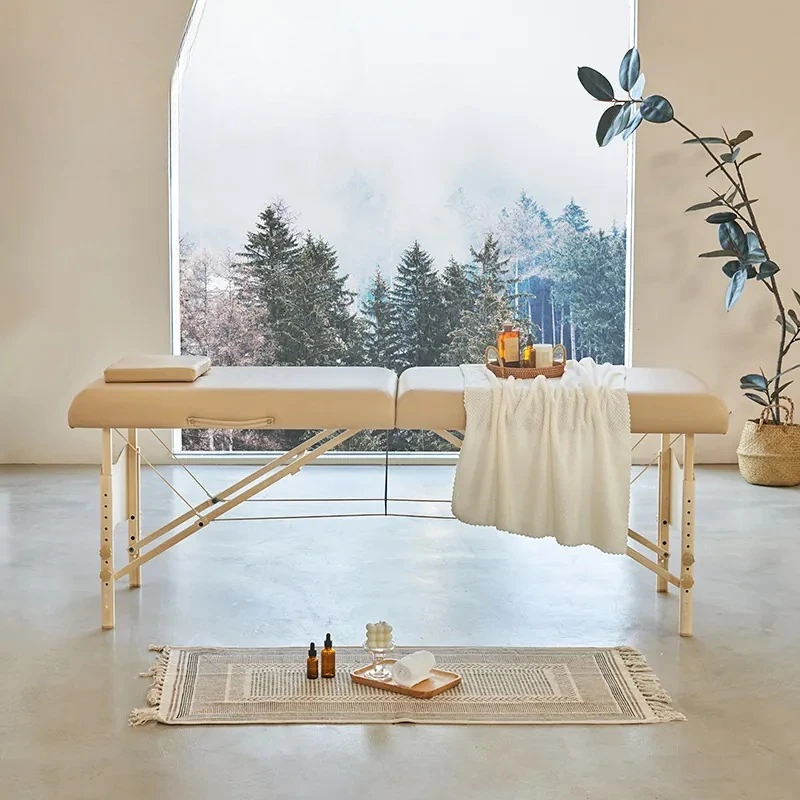 Folding beauty bed, springback sponge beech bed beauty salon massage parlor massage bed