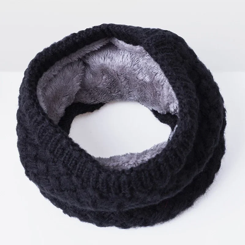 Winter Scarf for Women Children Baby Warm Cotton Brushed Knit Neck Warmer Circle Ski Climbing Scarf Neck Scarves Men