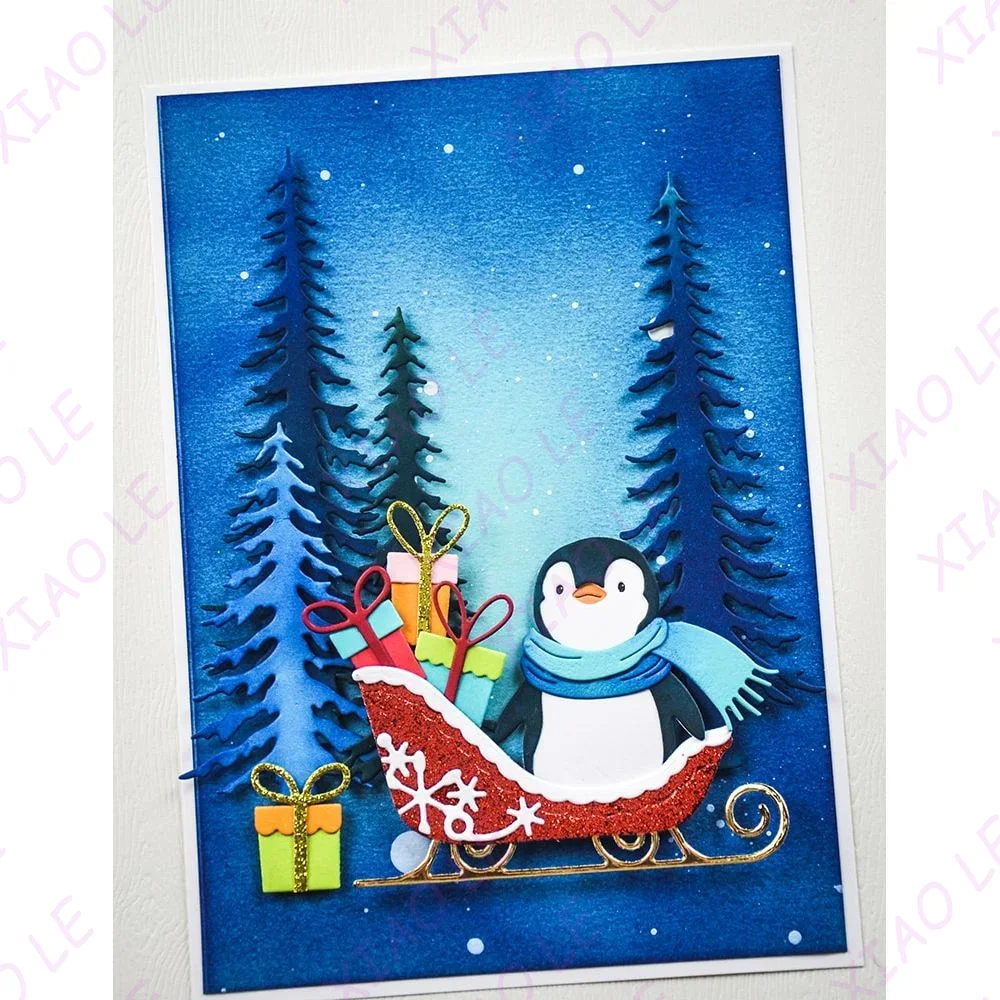 Selamat Natal Perayaan Kereta Luncur Metal Cutting Dies Diy Scrapbooking Kerajinan Kertas Buatan Tangan Membuat Album Kartu Templat Embossing 2025