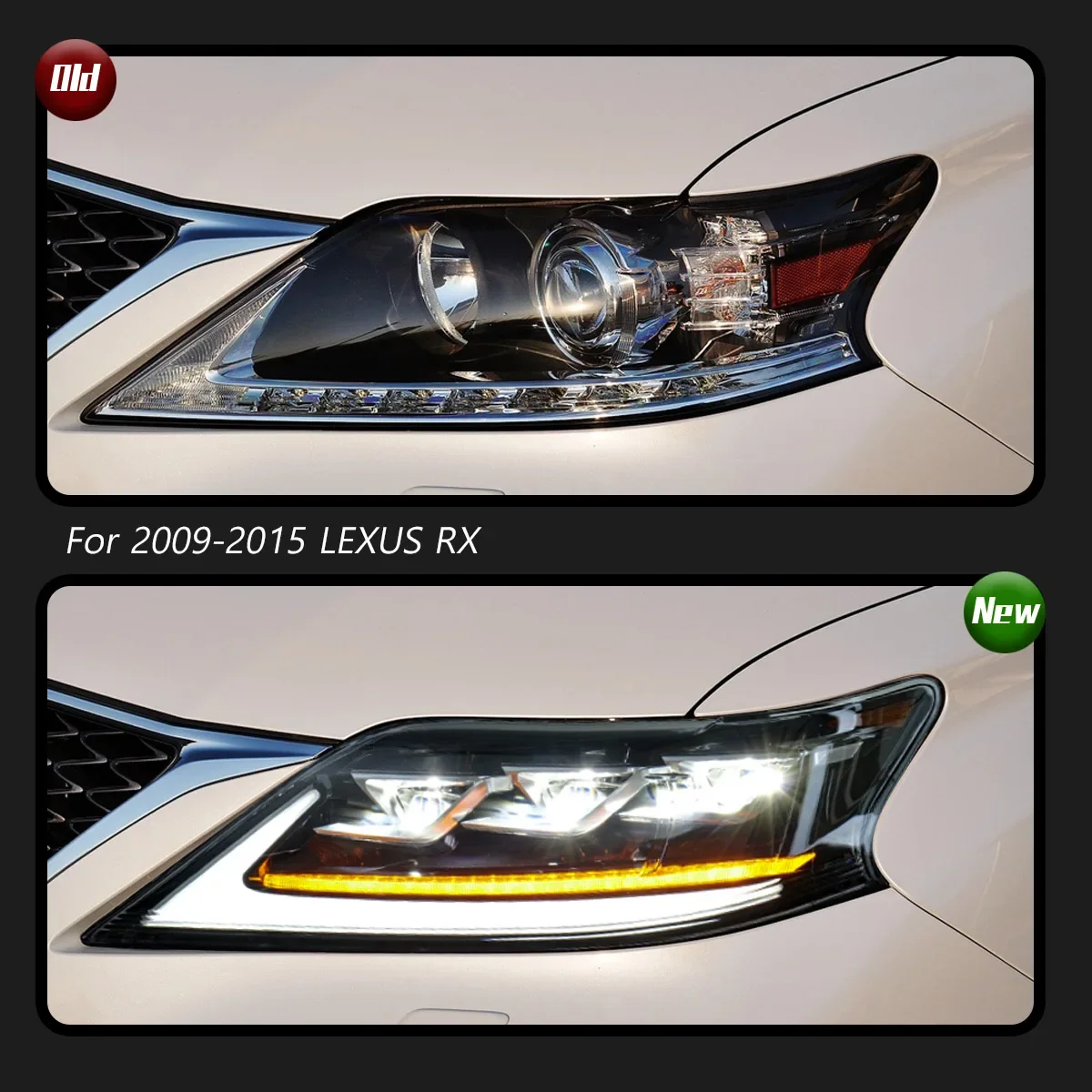 Car Head Lamp For Lexus RX270 RX350 RX400 2009-2015 Upgrade Modified to NEW Dynamic Turn Signal Lamp Car LED HeadLamp Assembly