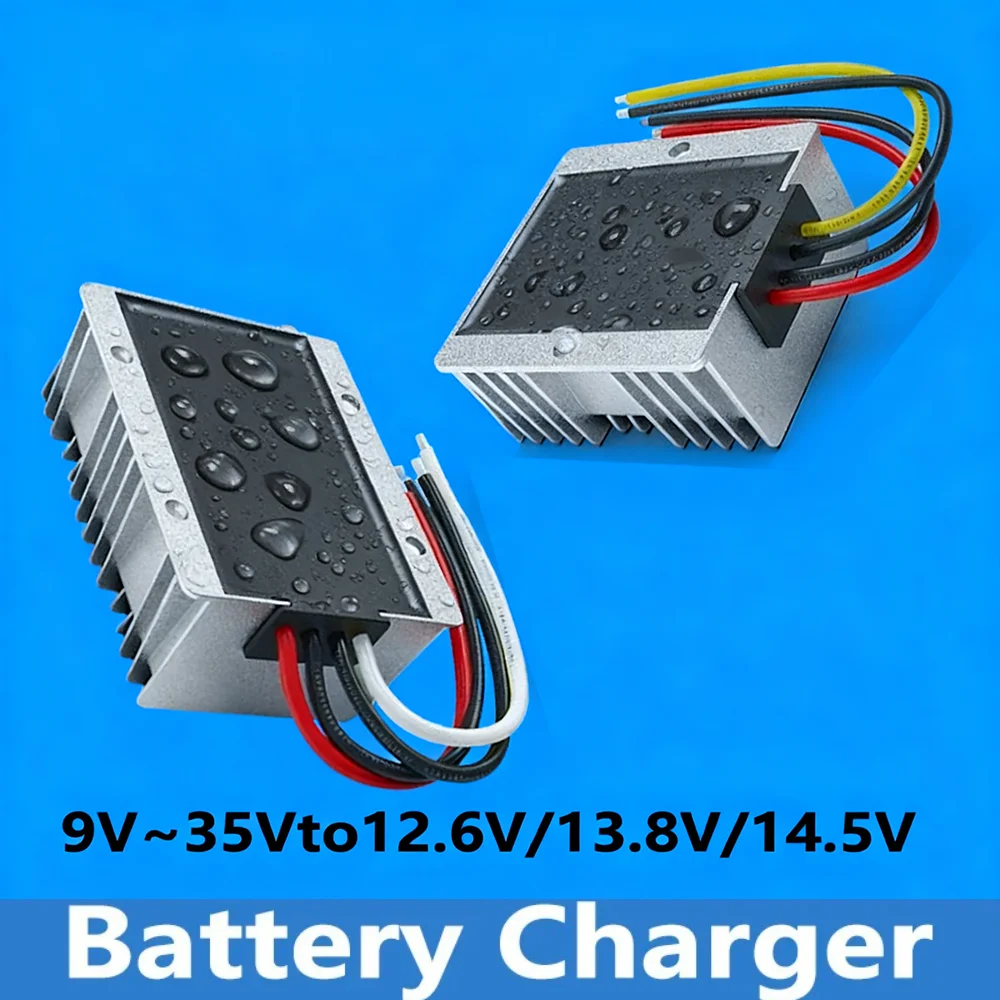 

Повышающее зарядное устройство для свинцово-кислотных аккумуляторов постоянного тока, 12 В, зарядное устройство для литиевых аккумуляторов от 9-35 В до 13,8 В, 14,5 В, 12,6 В, 5A-20A, двойная аккумуляторная система