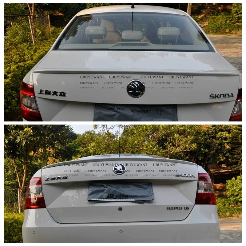 For Skoda RAPID 2015 2016 Rear Spoiler High Quality ABS Material Car Tail Wing Decoration Primer Color Trunk Spoiler