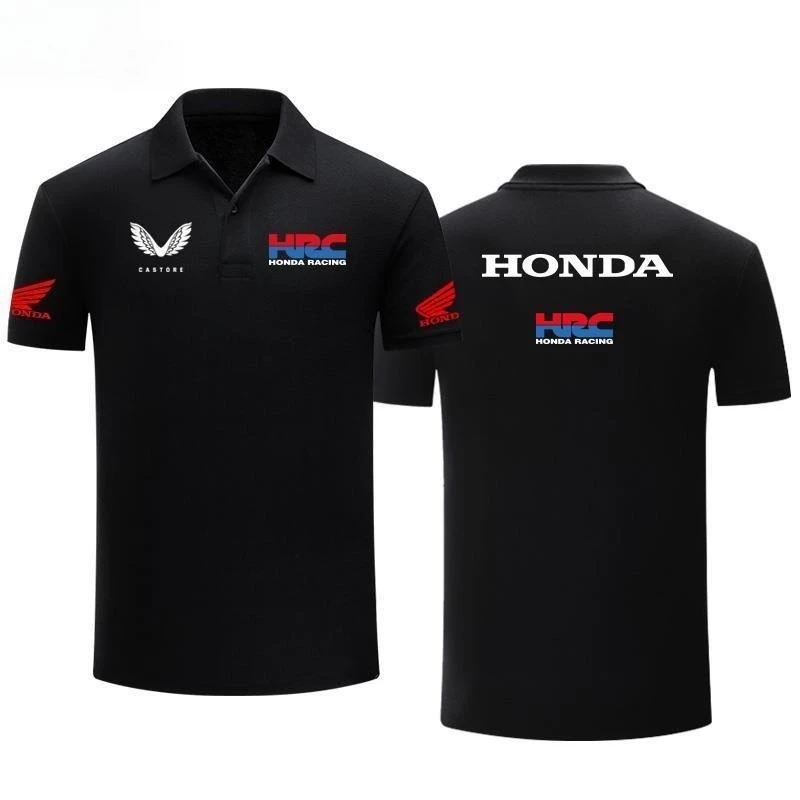 

Honda Men's and Women's POLO Shirts HRC Racing Motorcycle Peripheral T-Shirts Lapel Top Summer Loose Car Short Sleeves
