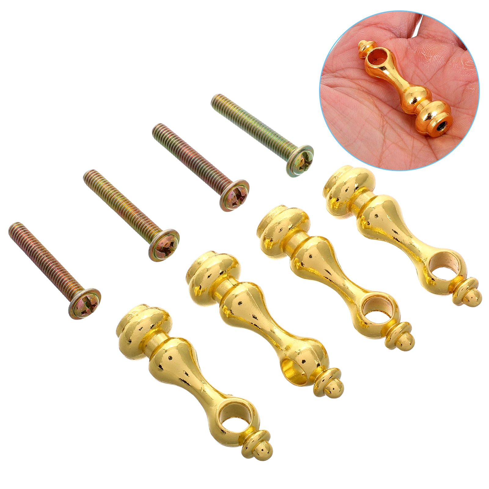

4 PCS Fence Accessories Gold Railing Post Caps for Furniture Connector End Metal Cabinet Spindles Accents Bracket