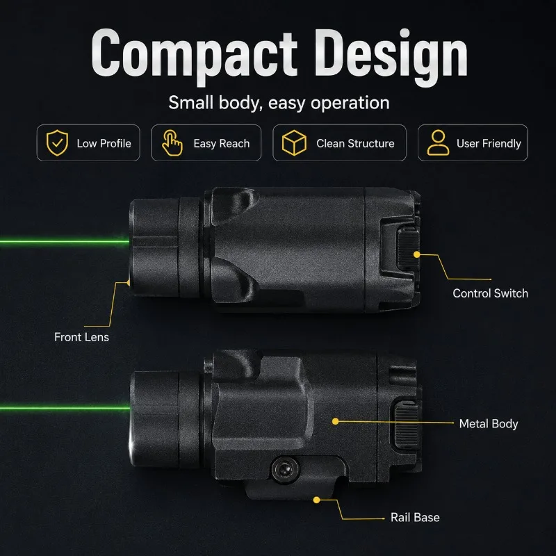 Strobe Mode Available Metal TLR-8 Underbarrel Flashlight LED Bright Adjustable for 20MM Rail Model