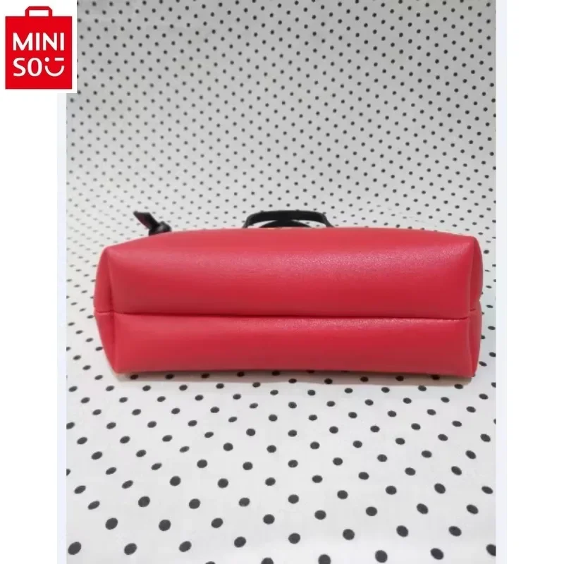 MINISO-Sac fourre-tout dessin animé Disney Minnie pour femme, sac décontracté, fermeture éclair scellée, grande capacité, haute qualité, mode