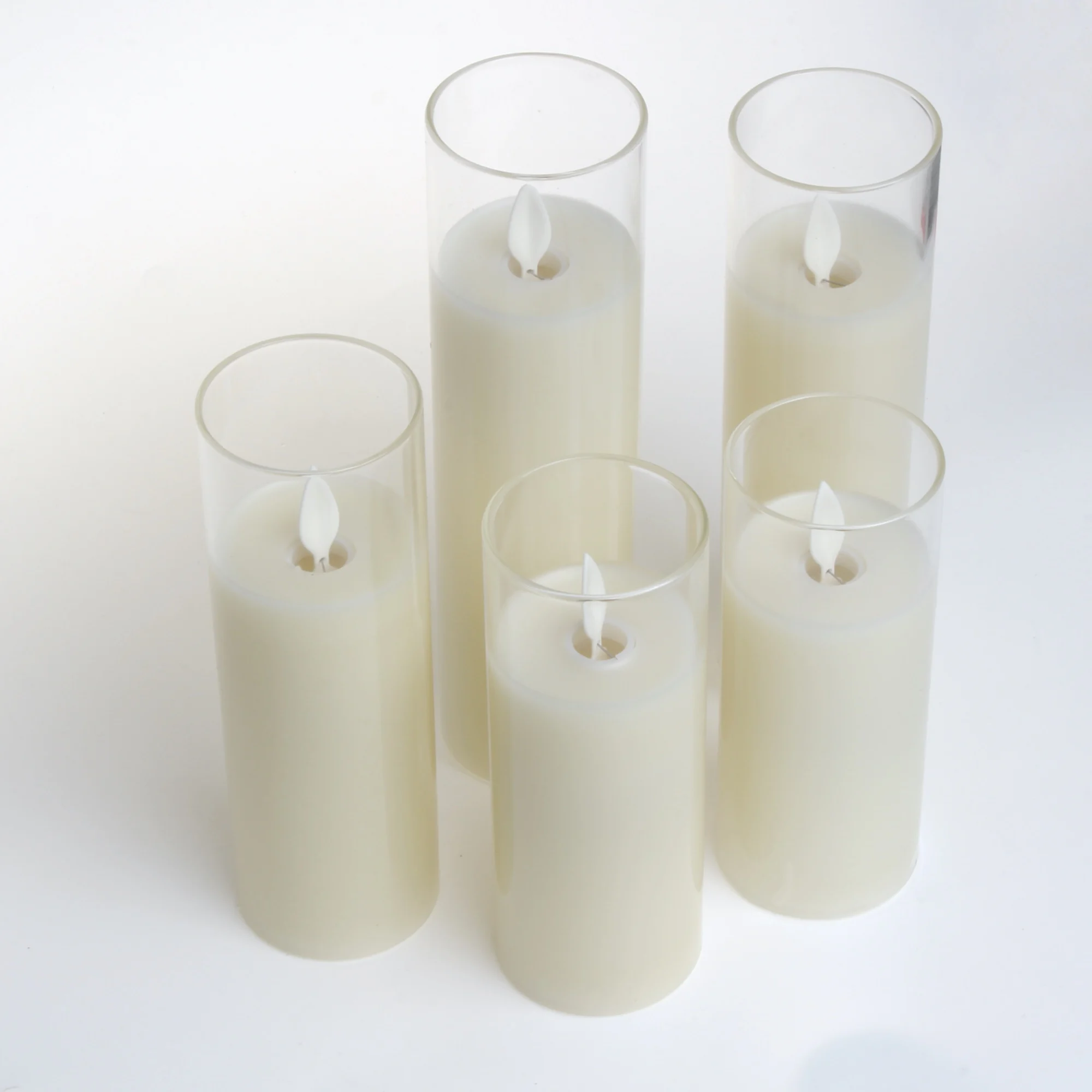 Imagem -04 - Velas Flameless Ajustadas de d 2.2 x h 5.5 Pilares Reais da Cera de Vidro Que Movem Velas do Pavio da Chama do Diodo Emissor de Luz e 10-chave Remoto