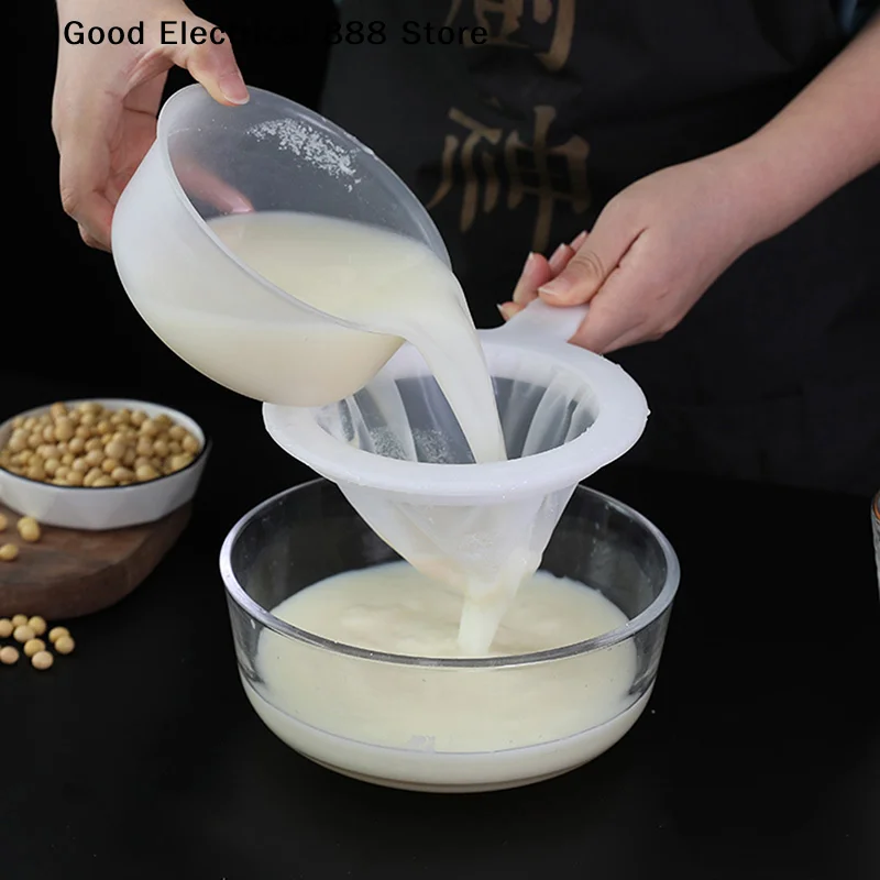 【G】80/100/120/200/400 Mesh Ultra-fine Mesh Strainer Kitchen Nylon Mesh Filter Spoon for Suitable for Soy Milk Coffee Milk Yogurt