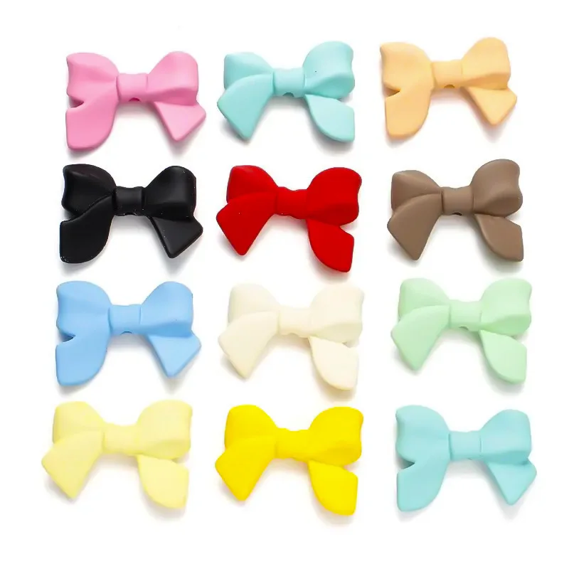 10/30Pcs/lot 33x24mm Colourful Bowknot Acrylic Beads Supplies for Bracelet Handmade DIY Jewelry Making Materials Accessories
