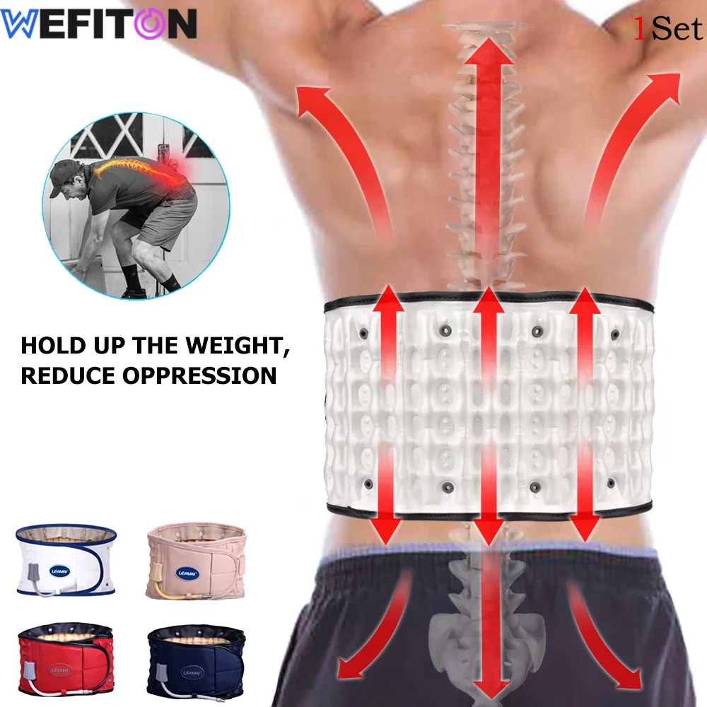 

1Set Back Decompression Belt Lumbar Support for Back Inflatable Waist Belt Pain Relief- Lower Back Traction Device for Women Men