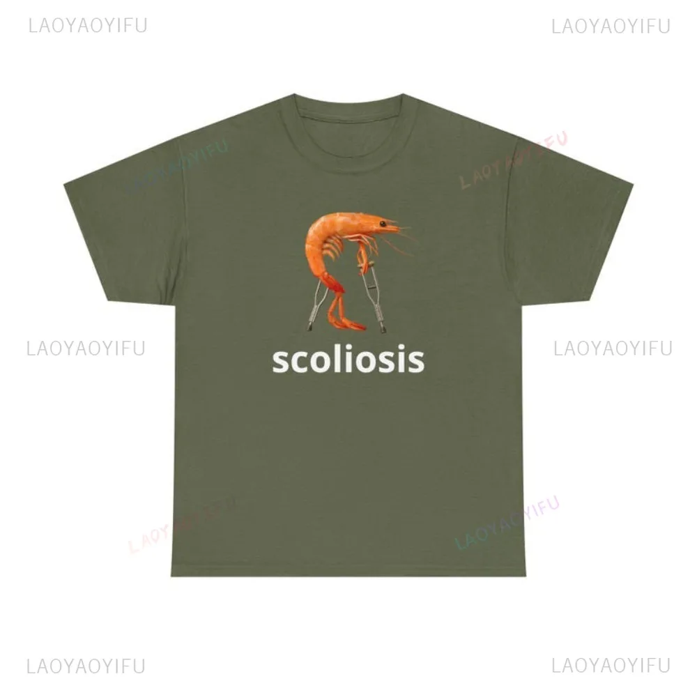 Funny Scoliosis Graphic Printed T Shirt Dark Humor Internet Meme Man Streetwear Casual Fashion Short Sleeve Women Cotton T-shirt