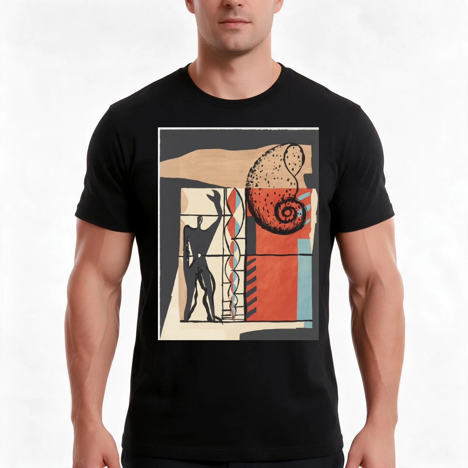 Plate (page 55) (Le Corbusier, 1955) T-Shirt, Summer Casual Cotton Tee, Oversized Streetwear Tops, Vintage Graphic Print