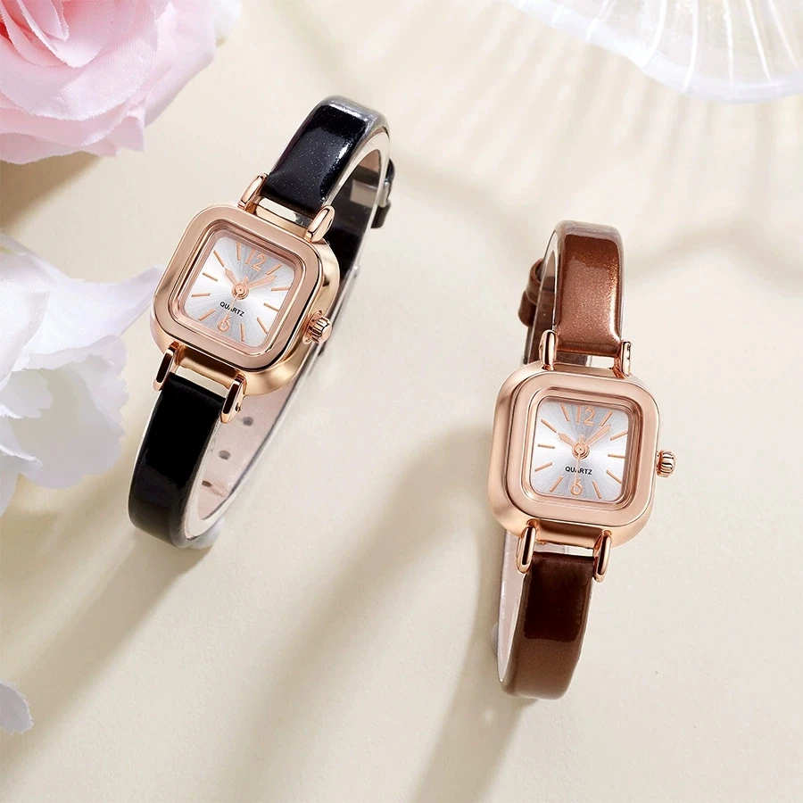New Fashion Luxury Woman Square Leather Watch Women Retro Wrist Watches Students Casual Quartz Watches For Gifts Reloj Mujer Hot