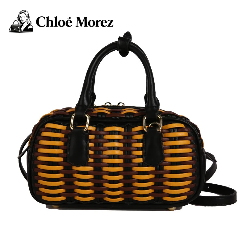 

Knitted Bag, Fashionable Handbag, Women's Large Capacity Color Contrasting Single Shoulder Crossbody Pillow Bag Bags for Women