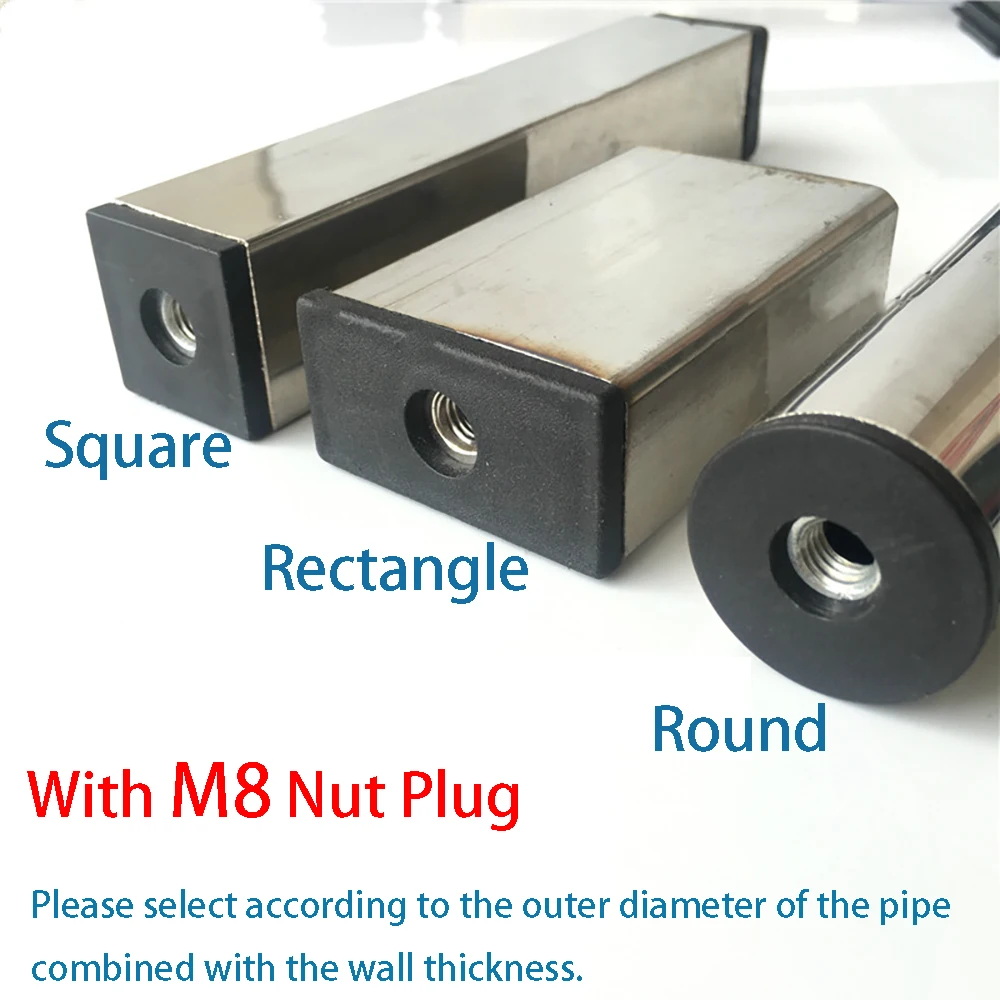 M8 Adjustable Feet Pad With Screw/Nut Plug Black Anti-slip Shock-absorbing Rubber Leveling Foot Pads Furniture Chair Leg Mat