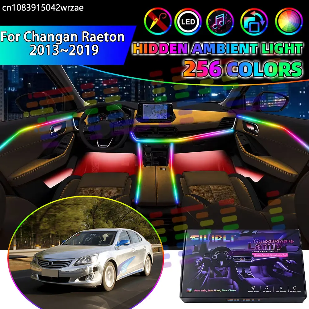 For Changan Raeton 2013~2019 CD101 2014 RGB Car Interior Ambient Lights Strips Breathing Lighting Kit App Control LED strips