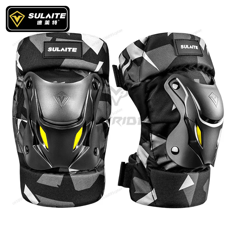 

1 Pair Motorcycle Knee Shin Guard Pads Black Adjustable Knee Cap Pads Protector Armor for Motocross Racing Mountain Biking