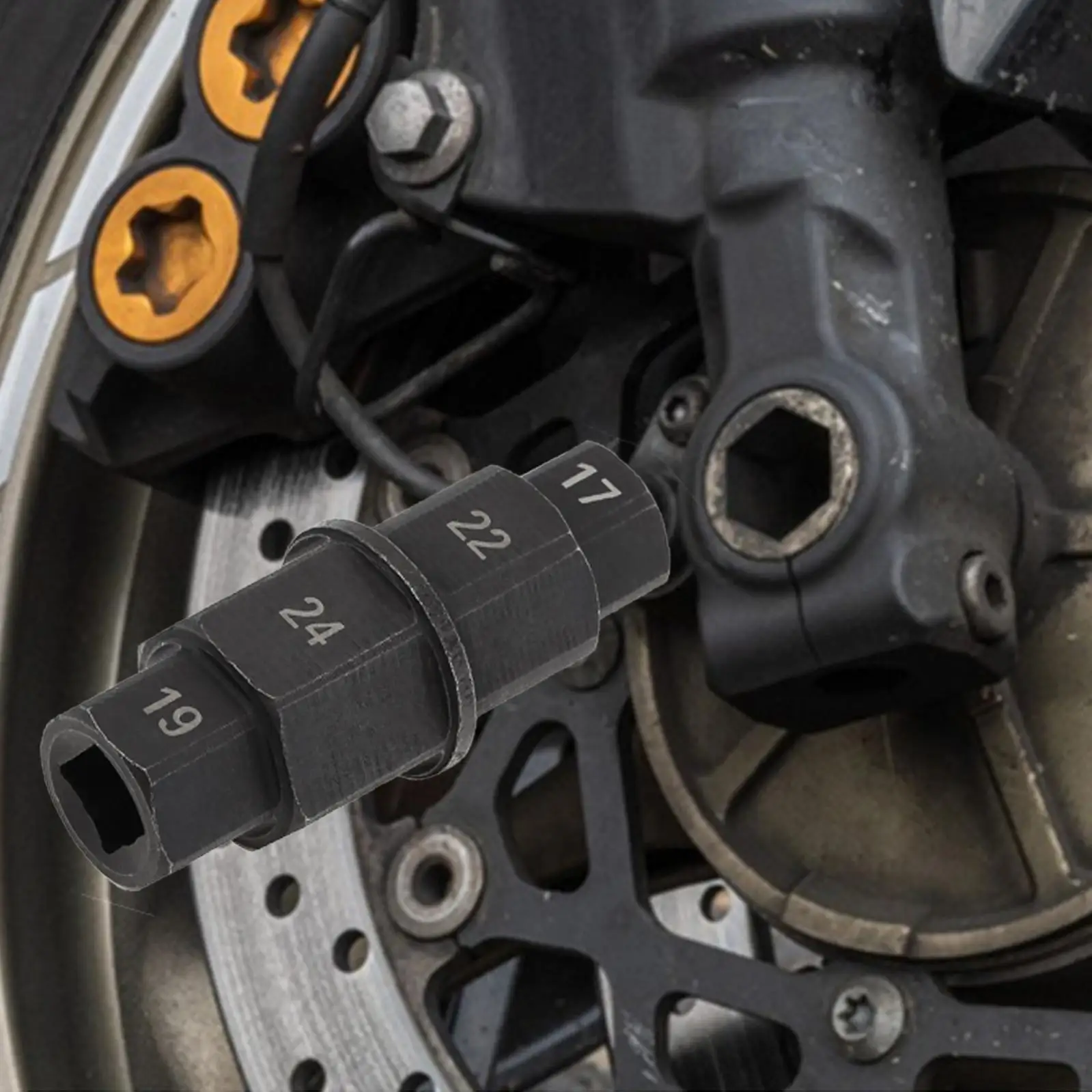 17/19/22/24mm Motorcycle Front Wheel Hex Axle Tool Spindle Driver Removal Tool Hexagonal Disassembly Sleeve Parts for Axle Wheel