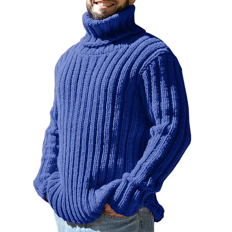 Dolcevita autunno inverno da uomo tinta unita slim lavorato a maglia top nuovo maglione moda pullover maglieria maglione
