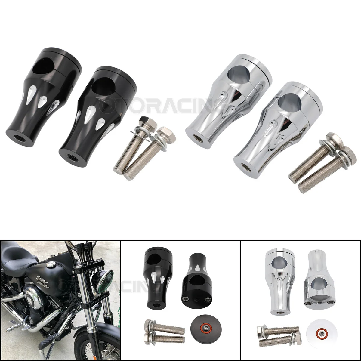 Motorcycle 1'' 25MM Handlebar Risers For Harley Sportster Dyna Shadow VTX Vulcan Bonneville V-Star Cruisers Choppers Metrics