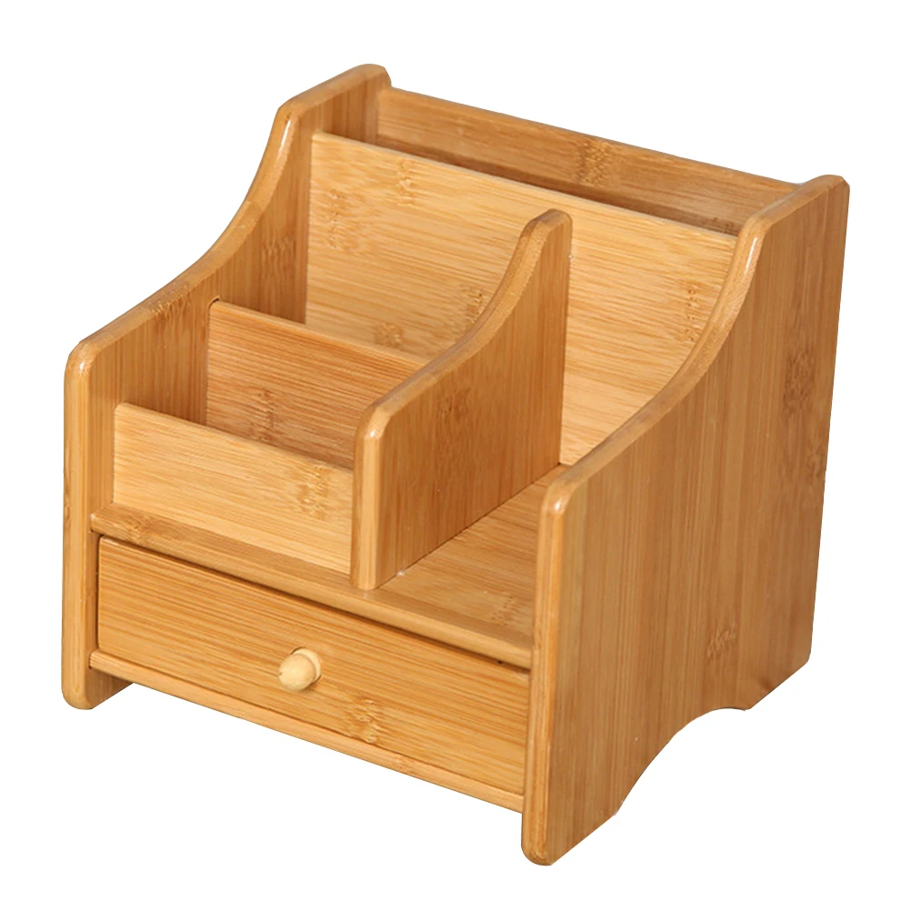 

Bamboo Storage Box Large Capacity Space Saving Wooden ganizer Remote Control Holder Home Decorative Container Desktop Shelf