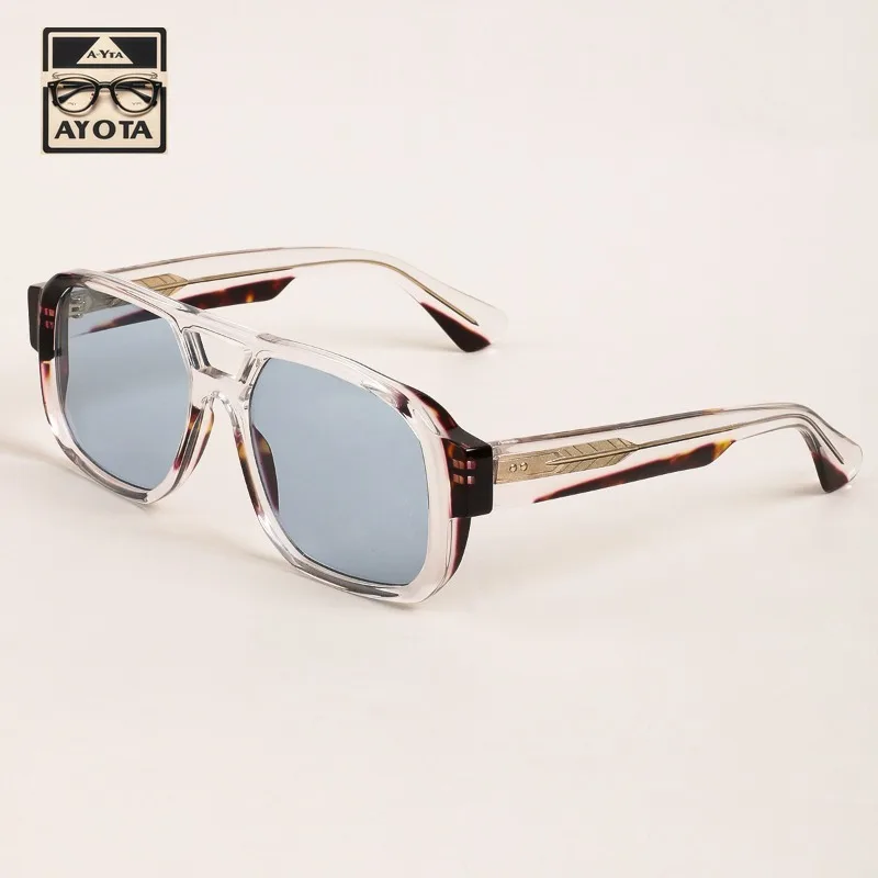 

Nwe Outdoor Square Fashionable Retro Large-framed Personalized Sunglasses Men High-quality Acetate Uv400 Sunglasses for Women