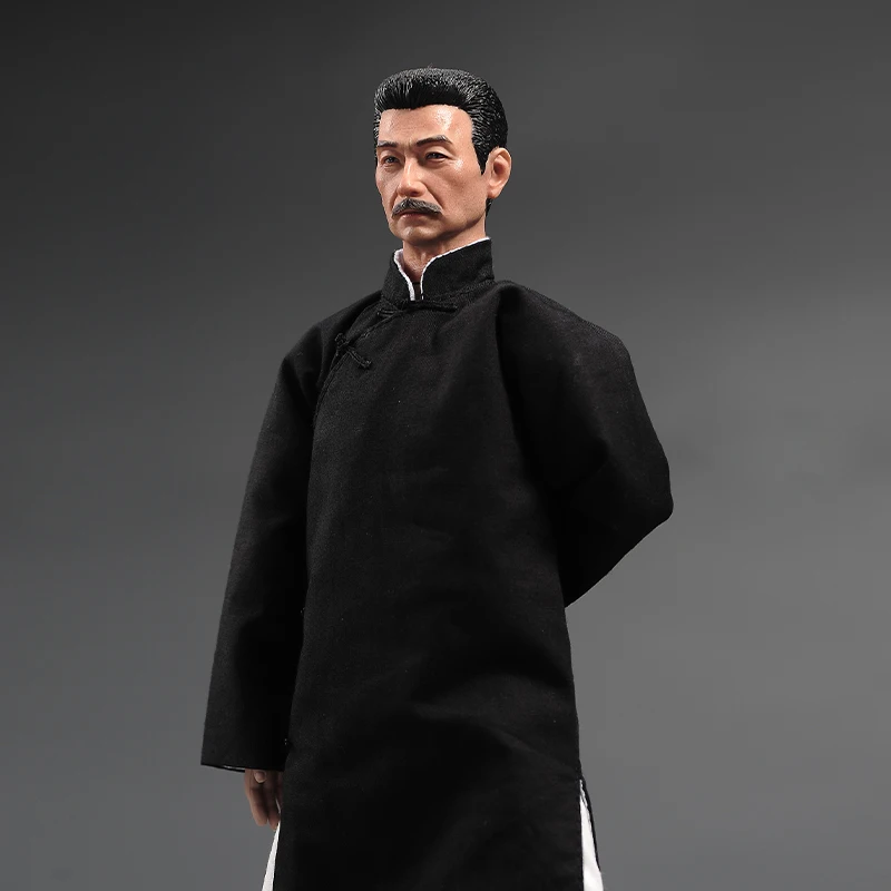 1/6スケール 周樹人 魯迅 ヘッドスカルプト 黒ローブ 男性ボディ 強靭な筋肉 フィギュアモデル 12インチ PVCアクションフィギュア ドール