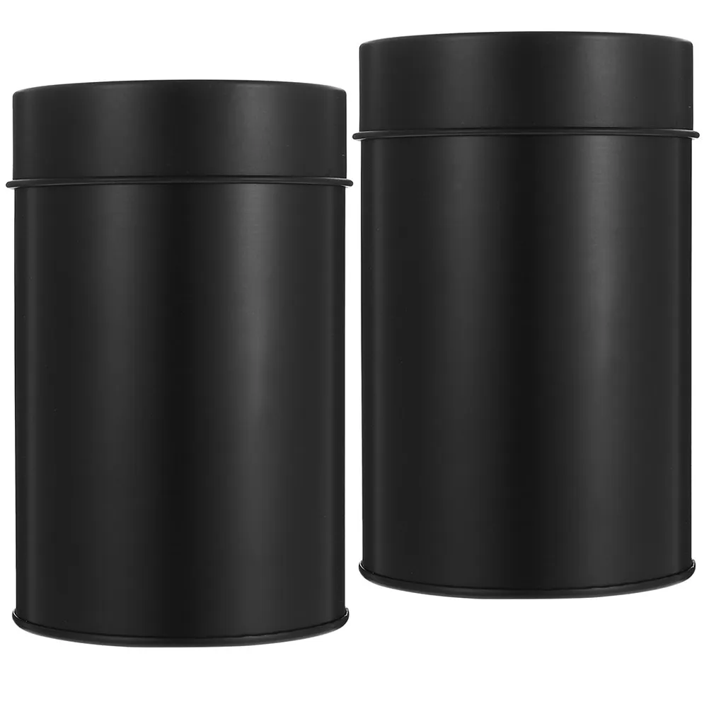 2Pcs Airtight Tea Tin Container For Loose Leaf Tea Storage Kitchen Organizer Canisters Tinplate Multipurpose Coffee