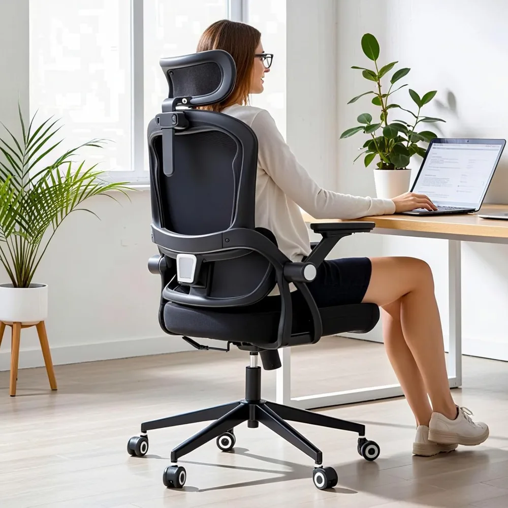 Heavy-Duty Ergonomic Office Chair: Comfortable Desk Chair with Headrest, Lumbar Support, and Mesh Back for Up to 400 lbs