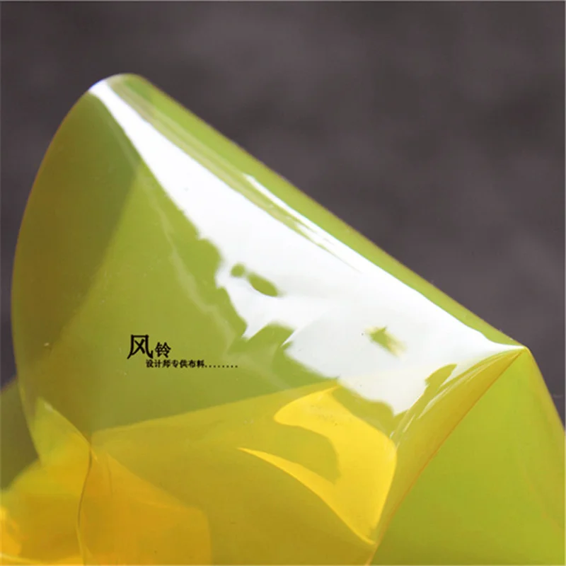 TPU Fabric Yellow PVC Jelly Plastic Film DIY Waterproof Raincoat Windbreaker Coat Bag Decor Clothes Designer Fabric