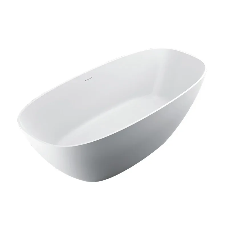 

Freestanding floor-to-ceiling artificial stone bathtub