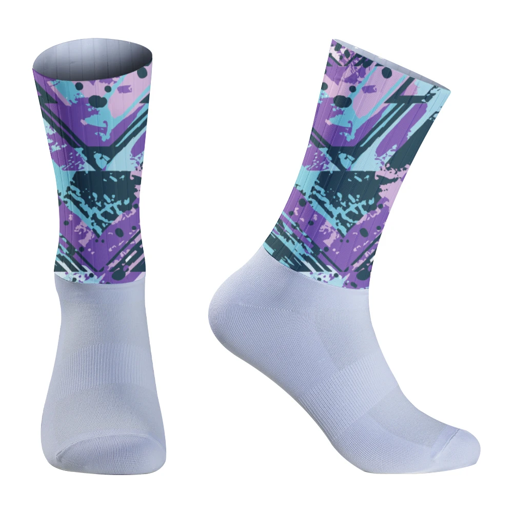 Chaussettes d'équipe professionnelles coordonnantes en silicone, sans couture, pour sport en plein air, vélo, nouvelle collection été 2024