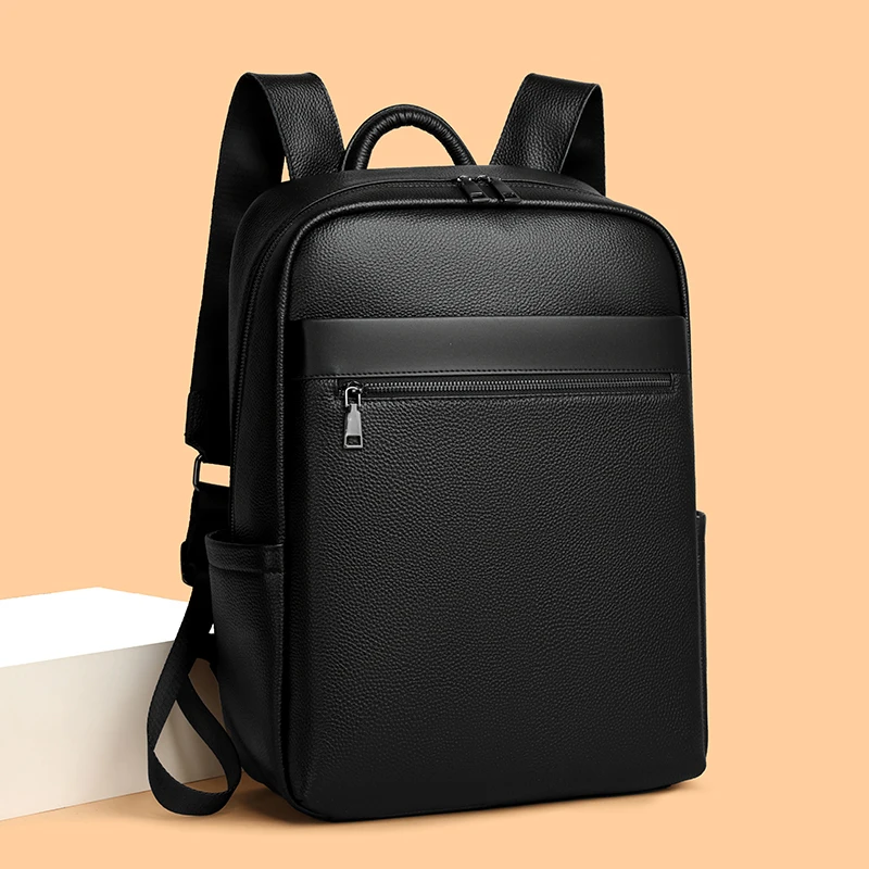 

High-End Leather Men's Bapa Large Capaci Travel Busin Cuter Bag Casual Sle Zipper Closure Vertical Square ape