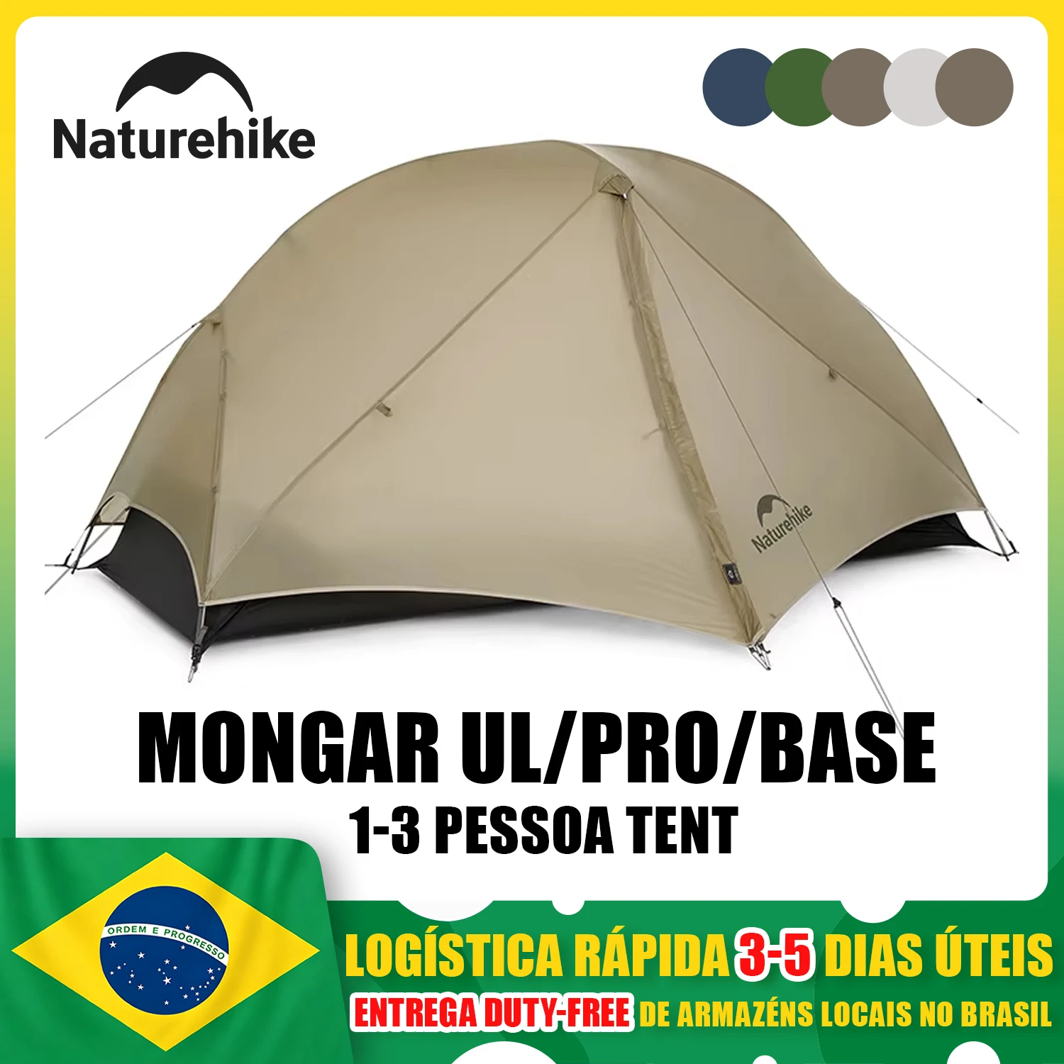 Naturehike mongar 2 ul/PRO/Base tenda de acampamento 1-3 pessoas tenda viagem ao ar livre 15d à prova dwaterproof água ultraleve moch barraca de camping barracas para acampamentos tenda de praia barraca 1-3 pessoa