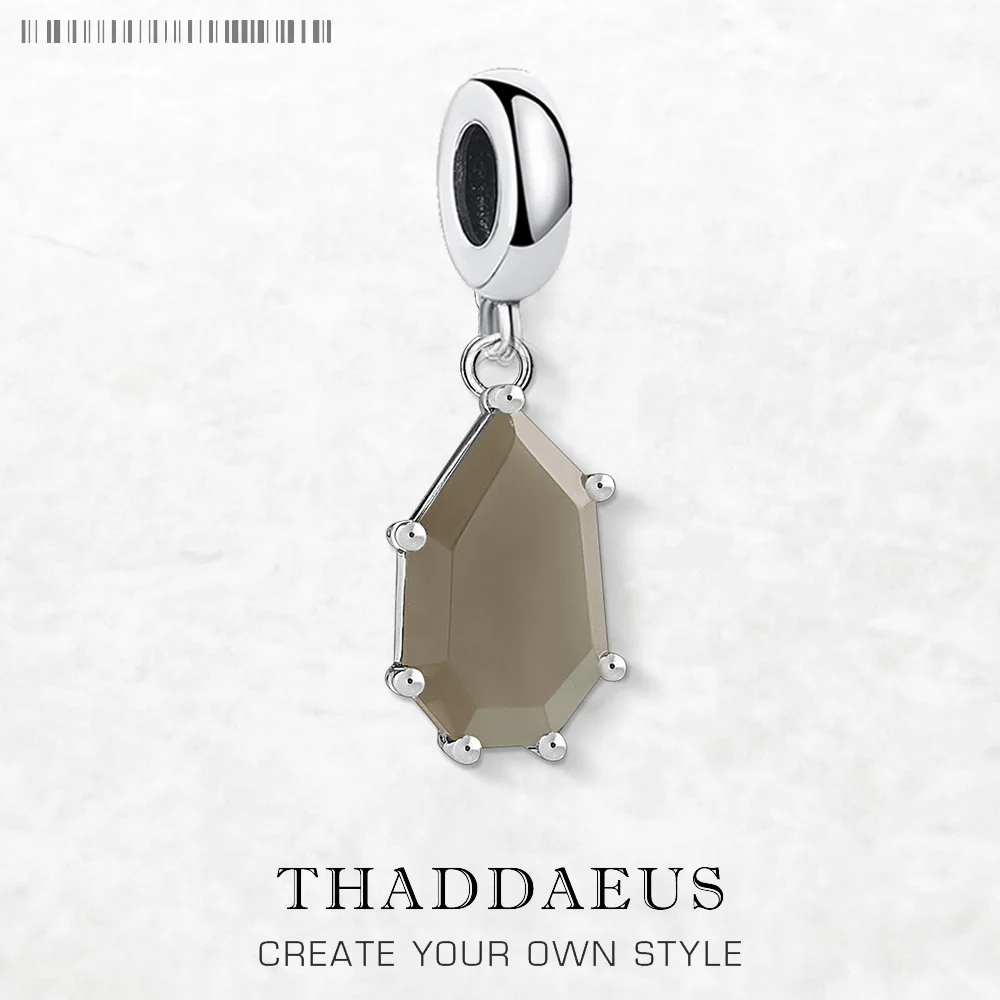 

Asymmetric Stone Dangle Charms Pendant Europe Accessories 925 Sterling Silver Fashion Jewelry Trandey Gift For Women Men