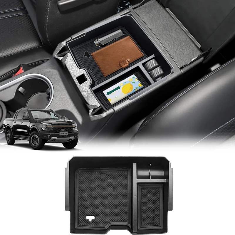 

For 2024 Ford Ranger XL/Ranger XL XLT Accessories Center Console Organizer Tray Storage Box (Mechanical handbrake Version)