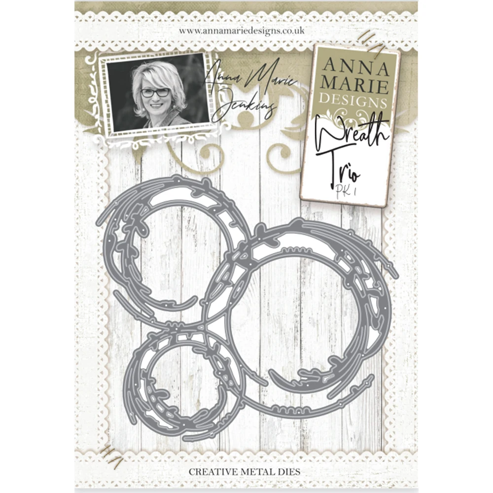 

Metal Cutting Dies Scrapbook Wreath Trio Die Set Decoration Stencil Embossing Template Craftsmanship DIY Greeting Card Handmade