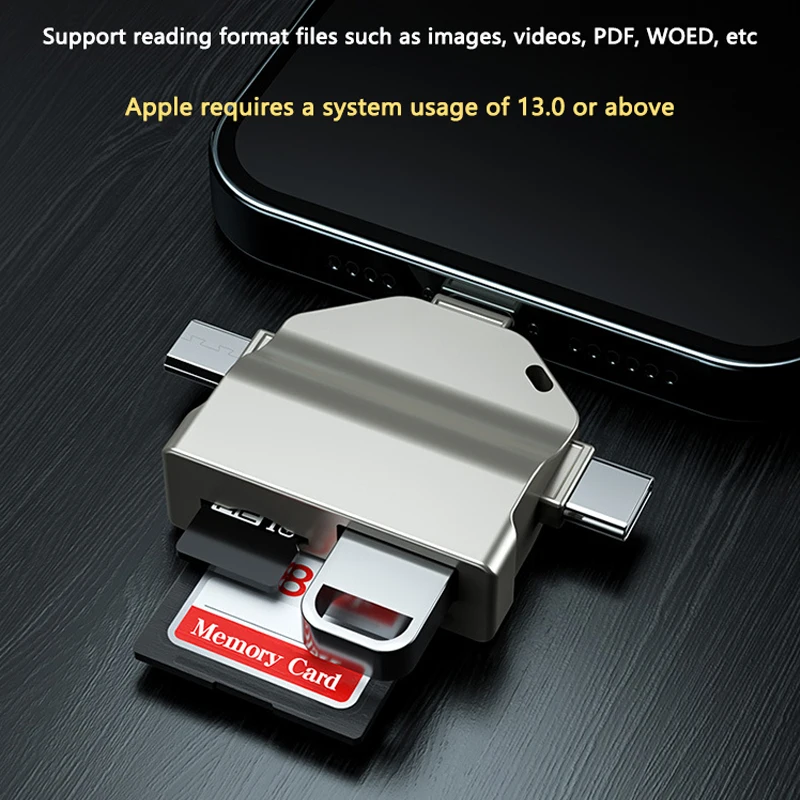 Wielofunkcyjny czytnik kart 7 w 1 Adapter USB 2.0 typu C na SD Czytnik USB Flash do laptopów PC Akcesoria Wielofunkcyjny czytnik kart inteligentnych