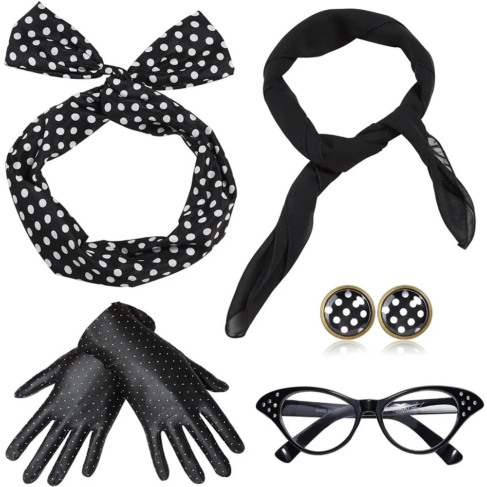 Pesenar Vintage Storm Point Zubehörset mit Stirnband, Ohrringen, Handschuhen, Brillen, Vintage-Party-Stil, toller Artikel