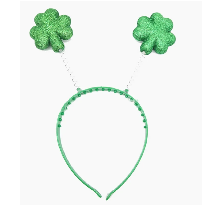 PESENAR-Conjunto de joyería para el Día de San Patricio, joyería de vacaciones irlandés, hebilla para la cabeza, calcetines, guantes, cadena de cuentas, gafas, vestido irlandés, 5 piezas