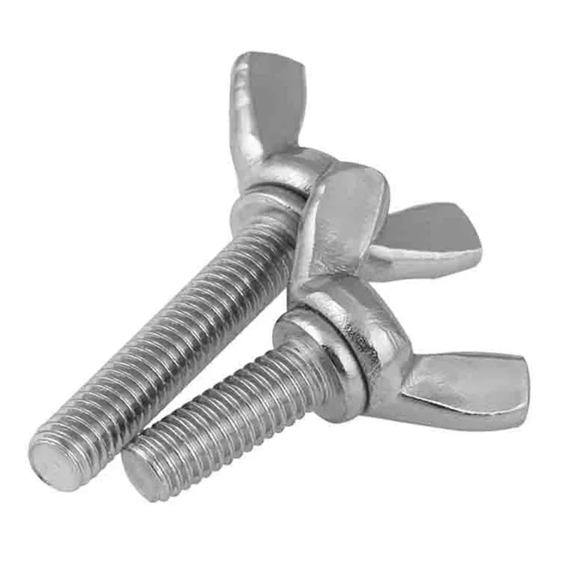 M3 M4 M5 M6 M8 M10 tornillos de apriete manual perno de mariposa tornillo de pulgar de ala de Zinc blanco garra 304/316/201 acero inoxidable 1-10 Uds