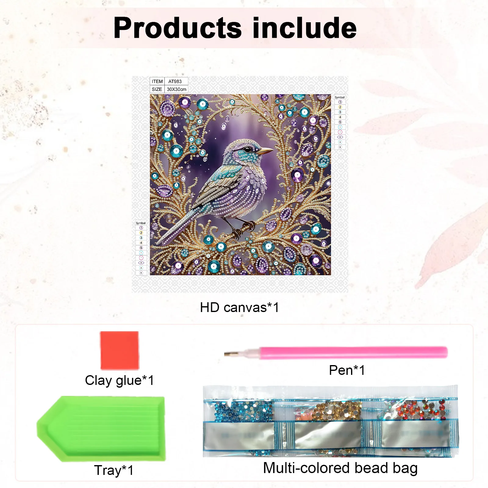Special Shape Diamond Art Kits for Beginners and Adults,DIY Colorful birdDiamond Art Painting Kits for Home Wall Decoration Gift view 3