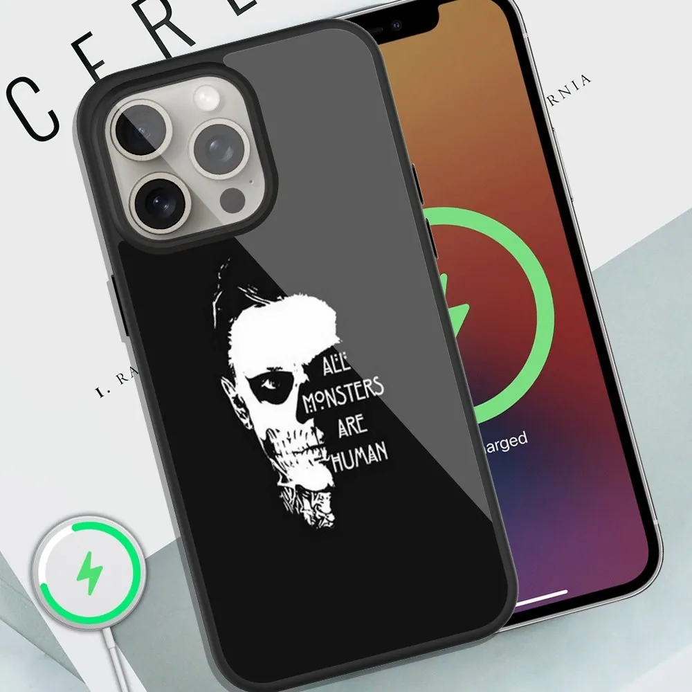 TV American Horror Story AHS 1984 Phone Case For iPhone Magsafe Magnetic 13 14 15 11 12 Pro Max Plus Glass Charging Shell